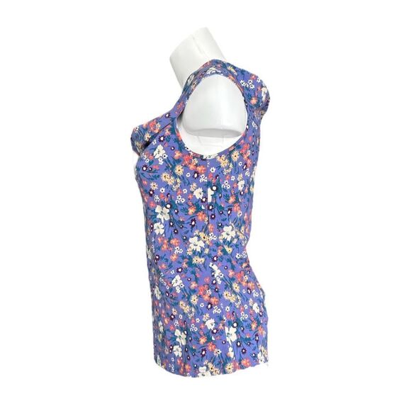 ModCloth Women’s Off-Shoulder Floral Print Top Purple Size Large - Picture 4 of 10